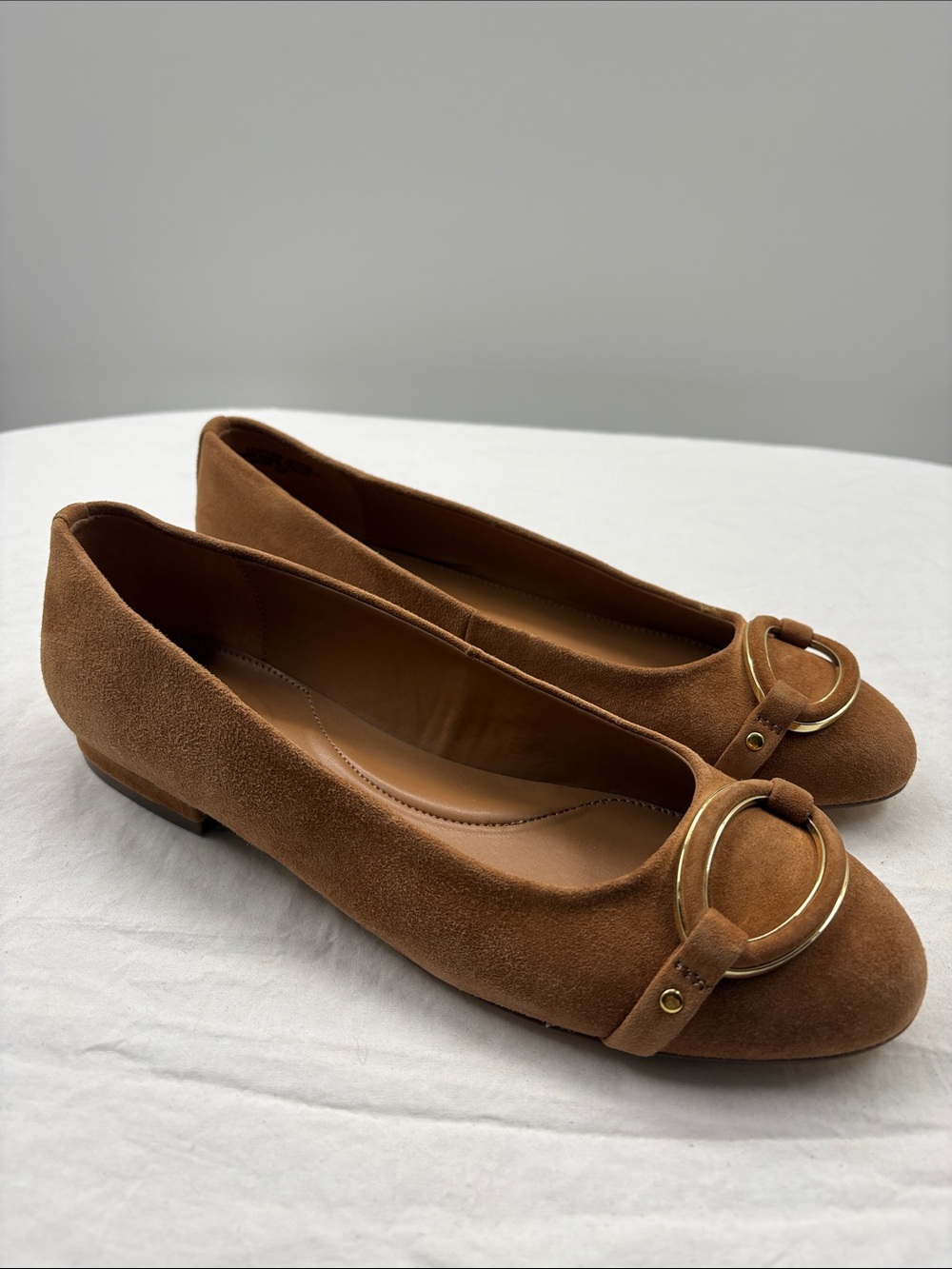 Talbots Havana Tan Madison Buckle Flats. 8M. NWT. $139!